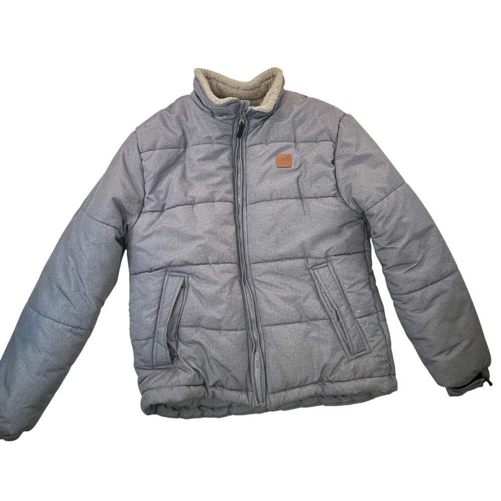 London Fog Supply Boys L 14-16 Gray Sherpa Lined Hooded Puffer Winter Jacket - Picture 4 of 12